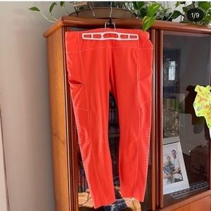 Neon orange Athleta leggings